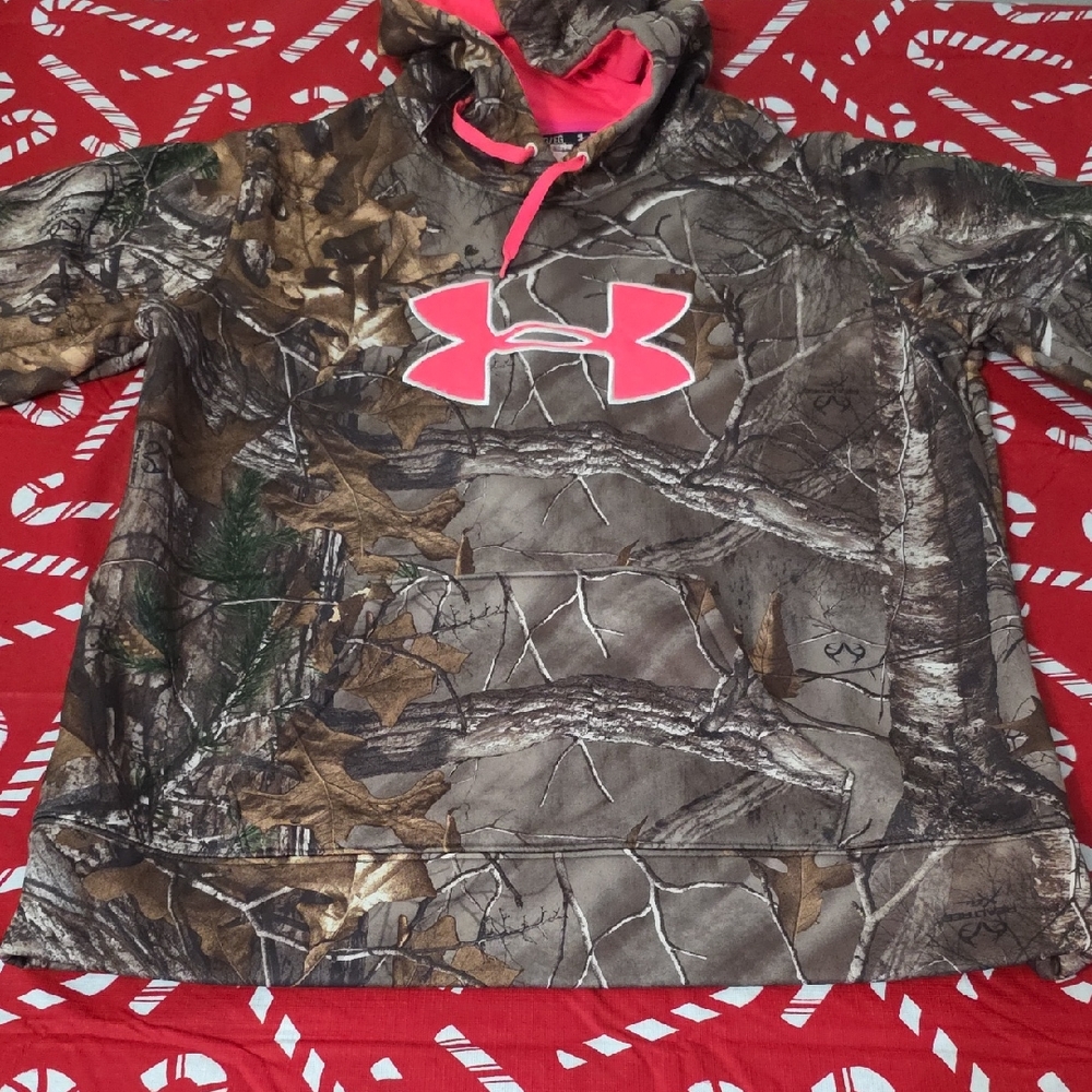 Under Armour Hoodie - Pink Logo on Camo